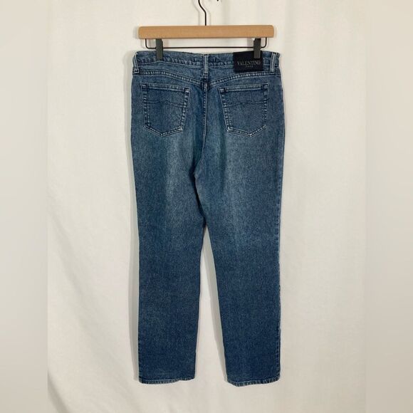 Vintage Valentino Jeans Women’s 31 Blue Denim Stone Wash Straight Leg Designer - Picture 3 of 13